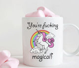 Unicorn rainbow mug, You're magical (M236)