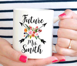 Future Mrs Mug, Personalized engagement or bride to be gift(M159P)