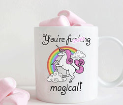 Unicorn rainbow mug, You're magical (M236)