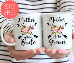 Mother of the Bride and Groom mug set, Wedding gift for parents (M422 M423 2D)