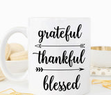 Grateful Thankful Blessed, Fall coffee mug (M399)