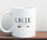 Uncle est 2017 Coffee Mug, New Uncle Pregnancy Announcement Gift (M411)
