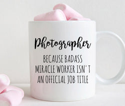 Photographer official job title mug, Gift for photographer (M415)