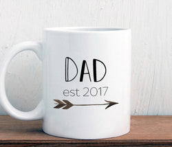 Dad est 2017 Coffee Mug, New Dad Pregnancy Announcement Gift (M461)