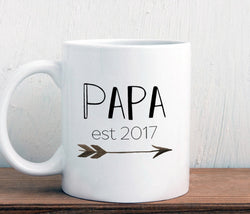 Papa est 2017 Coffee Mug, New Papa Pregnancy Announcement Gift (M462)
