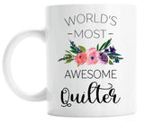 Gift for Quilter, World's Most Awesome Quilter mug, Quilting gift (M623)