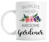 Gardening Gift for Mom, World's Most Awesome Gardener mug (M622)